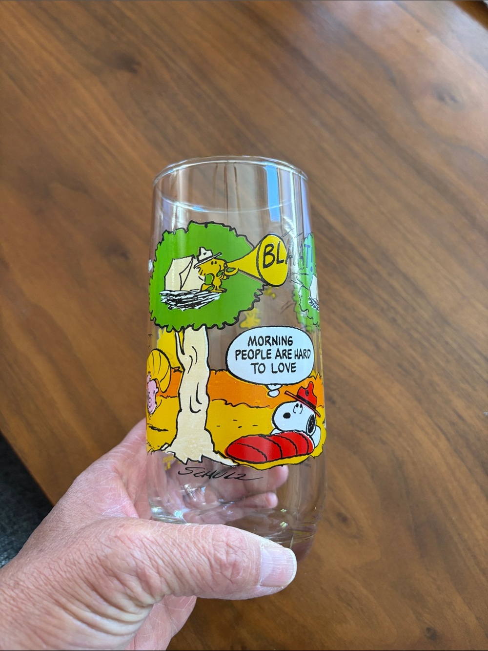 Peanuts Snoopy Comic Print Drinking Glass - Clear with Multicolor Graphics